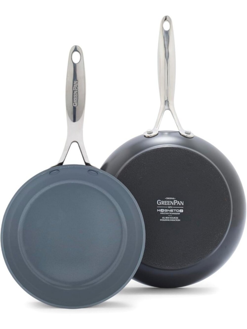 Nonstick Ceramic Frying Pan Set - 9.5" & 11" Skillets, PFAS-Free, Induction